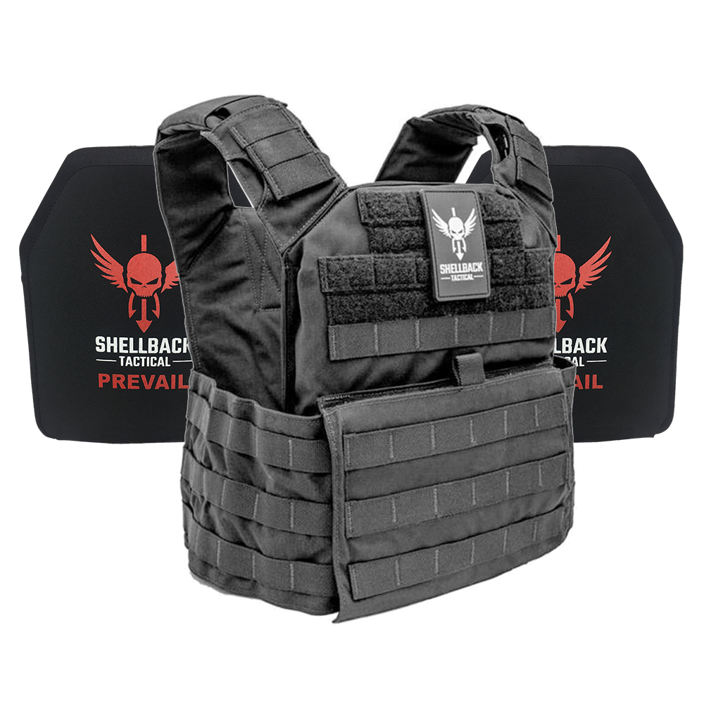 Shellback Banshee Rifle Lightweight Armor System in Black with Level III Plates